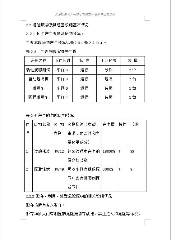 大余松瀛化工有限公司突發(fā)環(huán)境事件應(yīng)急預案1-7